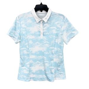 HIVERLAY Shirt Camo Golf Tennis Polo Blue White